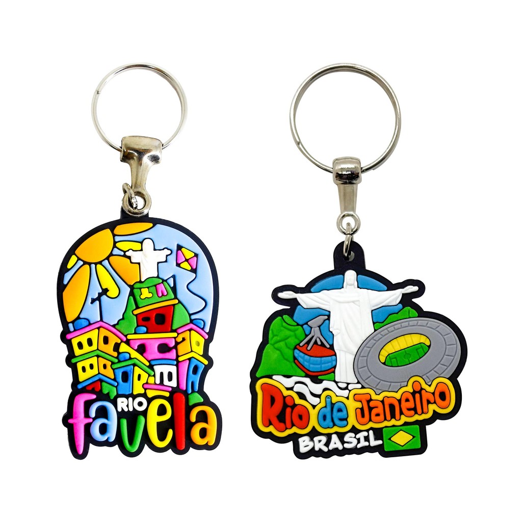 12 Chaveiros Emborrachados Souvenir Rio de Janeiro Turismo - Favela Rio, Cristo Redentor, Marcana