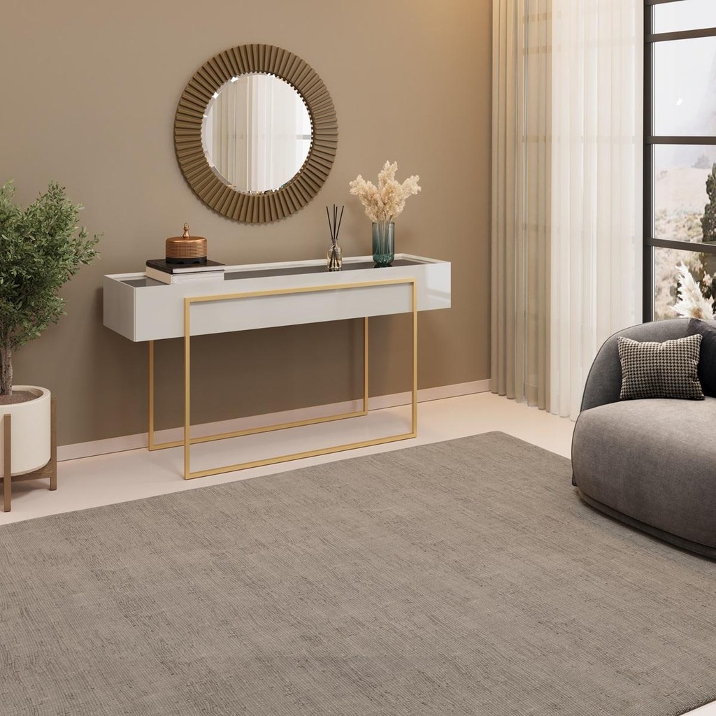 Aparador com Tampo Espelhado e Pés Dourados DJ Móveis Kika Bali em Oferta na Shopee