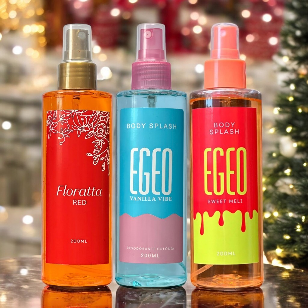 Kit Natal - 3 Body Splash Egeo Vanilla Vibe e Egeo Melancia + Floratta Red (200ml cada) em Oferta na Shopee
