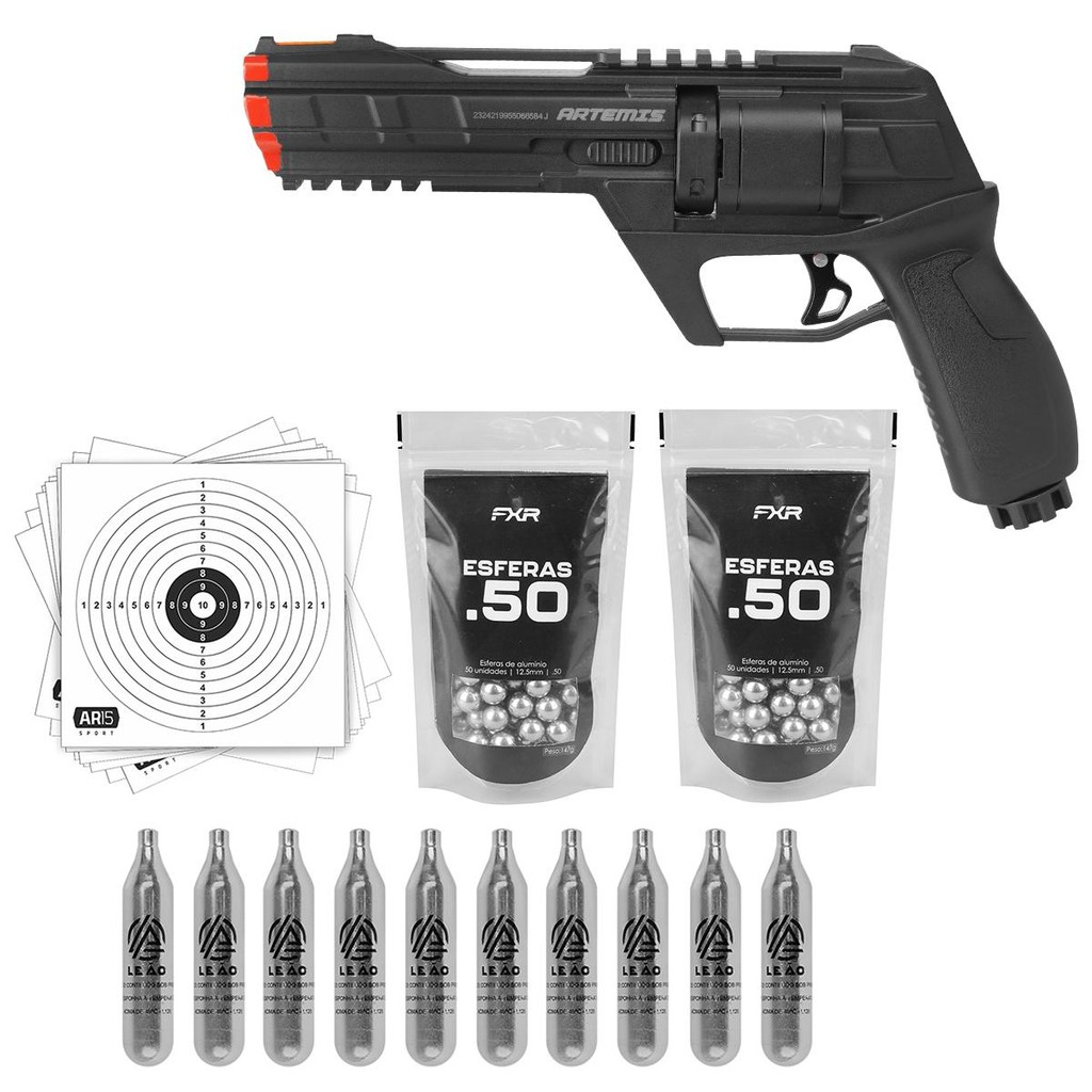 CP300 Defender .50 Revolver Pressão Artemis + Co2 Esferas em Oferta na Shopee