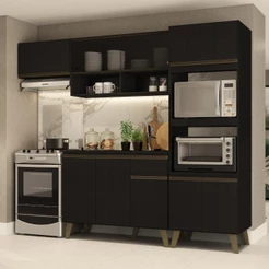Armário de Cozinha Completa Atlanta Home Preto Touch