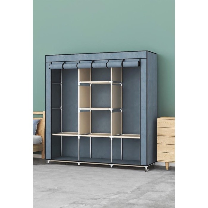 Roupeiro Arara Guarda Roupa Dobravel Armario Desmontavel Para Organizador De Roupa 8 Divisorias Top