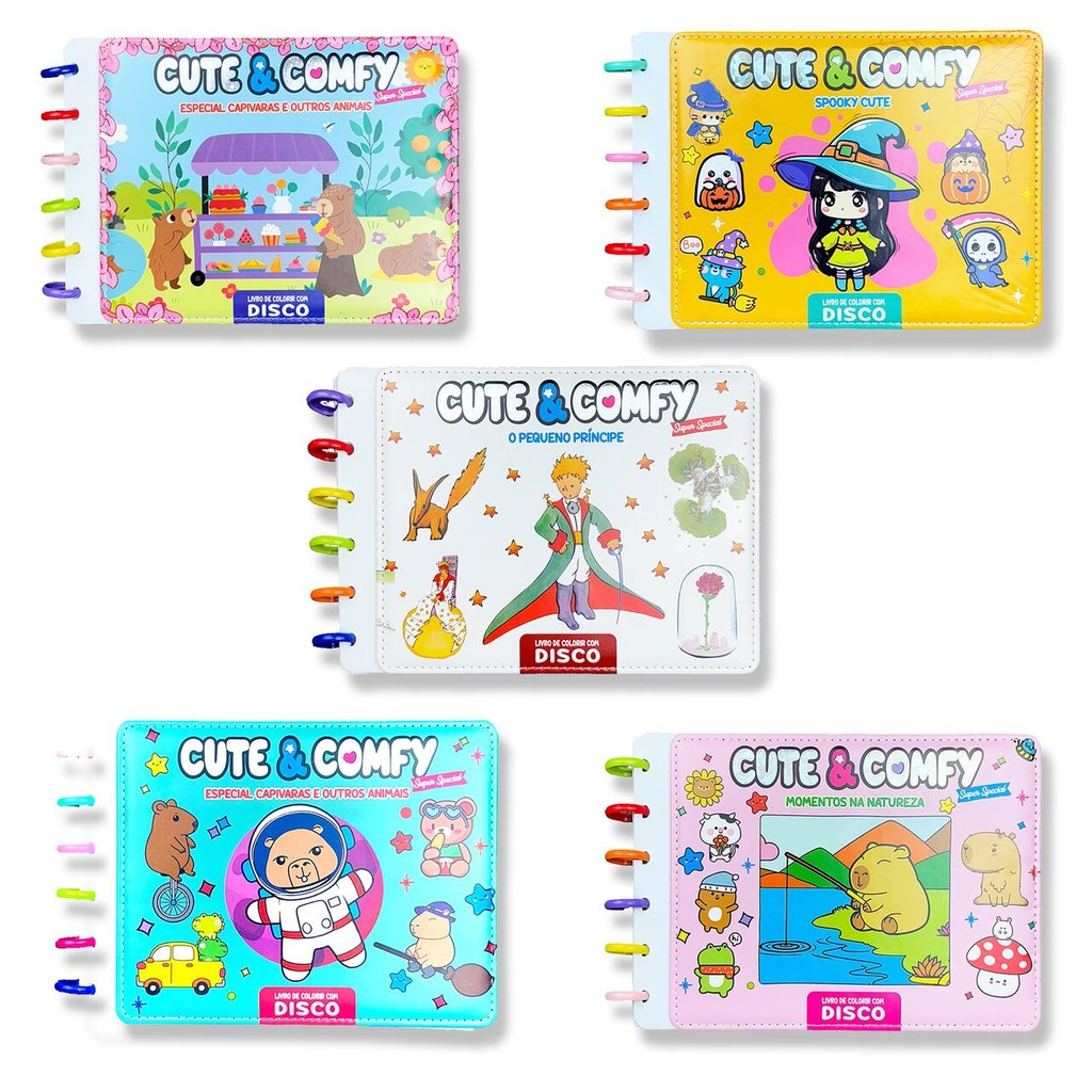 Combo Cute & Comfy Super Special - Kit com 05 Livros de Colorir em Disco em Oferta na Shopee