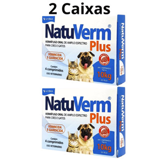 Kit 2 Natu Verm Plus Cães E Gatos Até 10kg Vermífugo E Giardicida 4 Compr. em Oferta na Shopee