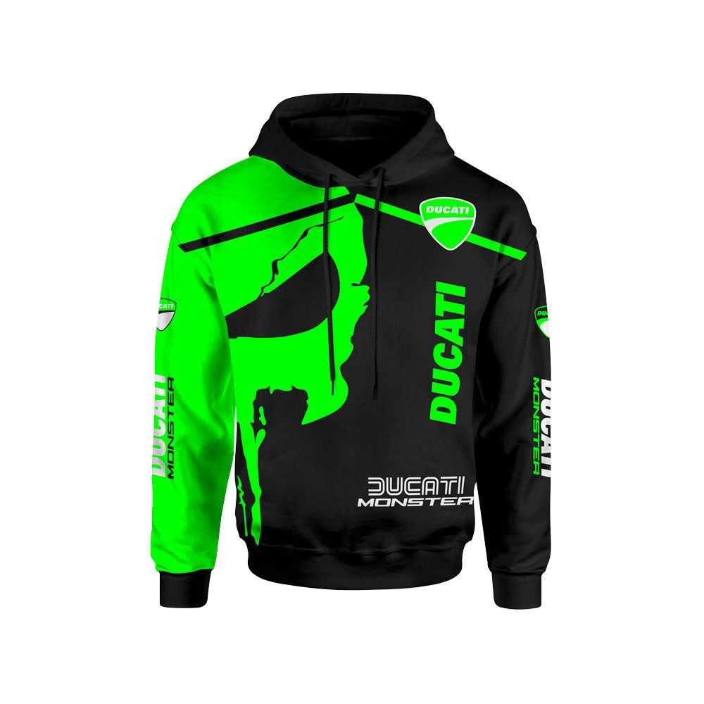 Moletom 3D Vermelha Amarelo Moto Racing Capuz Poliester Verde Estampado