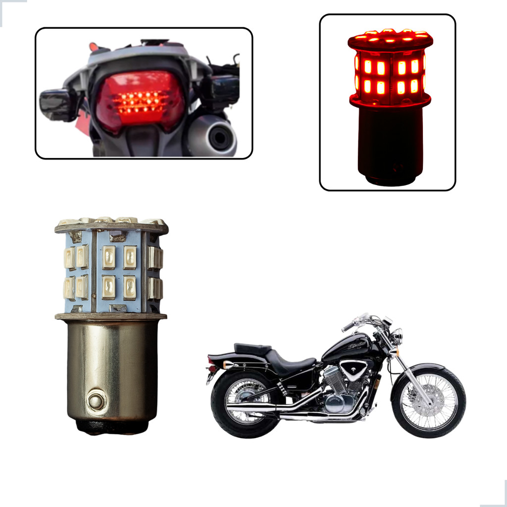 Lâmpada Led Freio 2 Polo 1157 50 Leds Moto Vt 600c Shadow