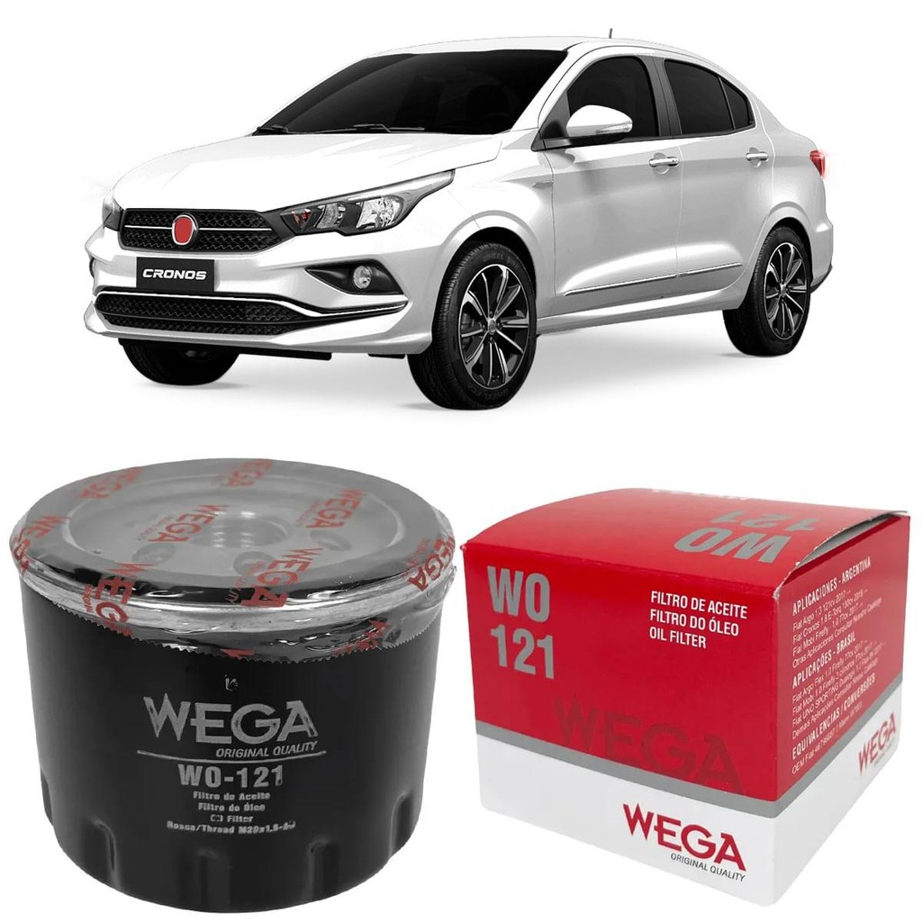 Filtro Óleo Cronos 1.0/1.3 2017 a 2025 WEGA WO-121 em Oferta na Shopee