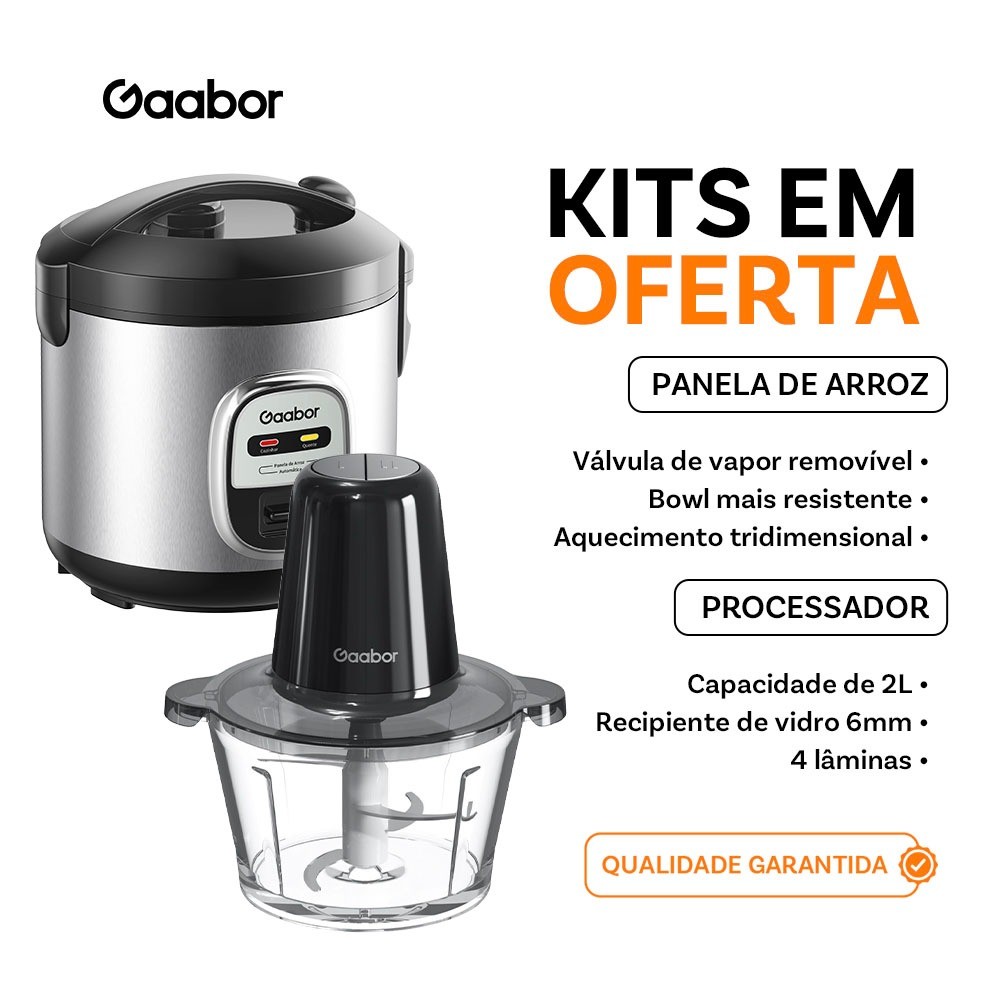 [Venda em conjunto] Gaabor 1L Rice Cooker RC20M + Processador Multislice 2L MG-15M02A em Oferta na Shopee