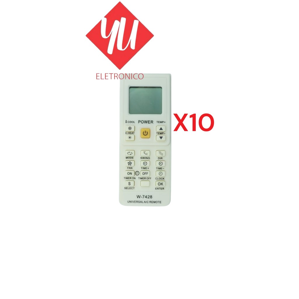 Kit 10 Controle Remoto P Ar Condicionado Universal 4000 Mod 7428   - Substituto Compatível em Oferta na Shopee