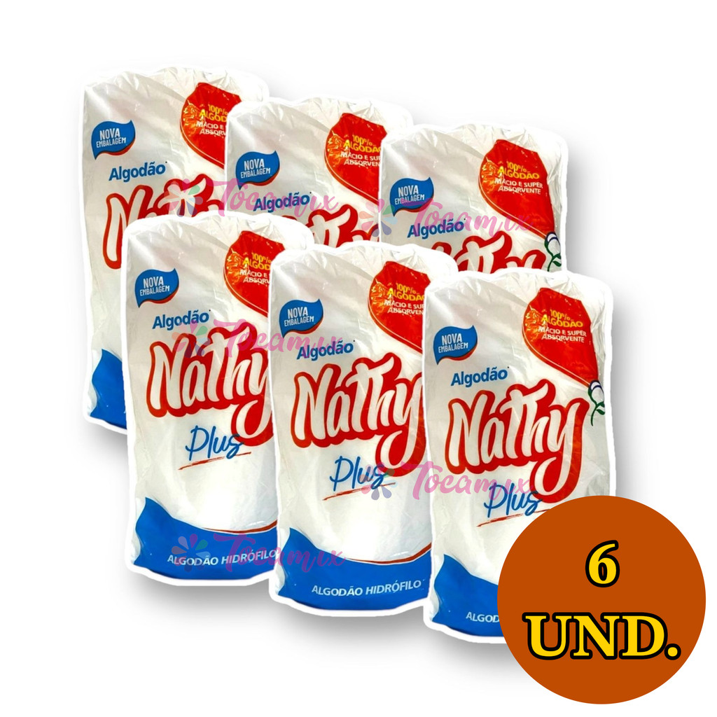 Kit Algodão Hidrófilo Rolo 250g Multiuso Estética Nathy 6 unidades em Oferta na Shopee