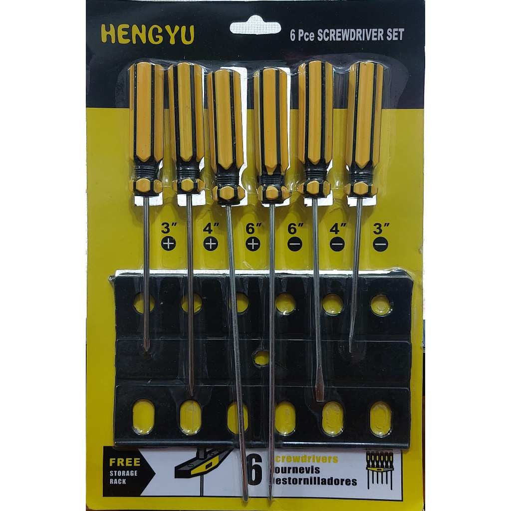 Kit 6 Chave de Fenda Philips 3, 4 e 6 Polegadas com Suporte