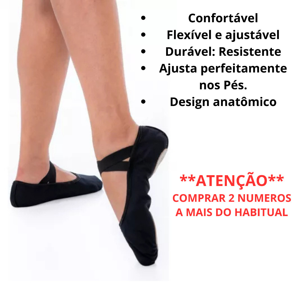Sapatilha Ballet Meia Ponta Tecido Elástico Duplo X, Sapatilha Ballet sola Dividida meia ponta, N 24 ao 43, Super Oferta