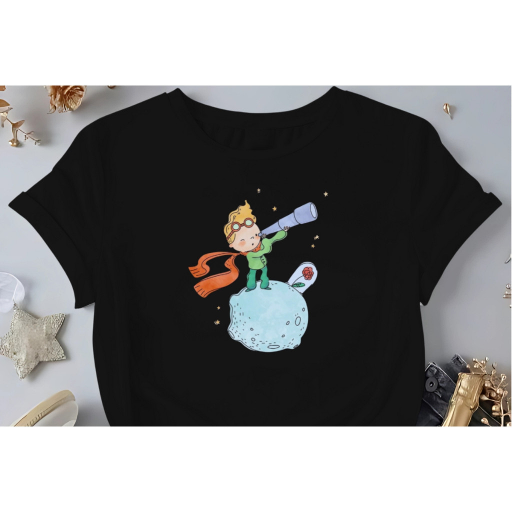 Camiseta 100% Algodão Básica O Pequeno Principe Feminina Lançamento Envio Rápido em Oferta na Shopee