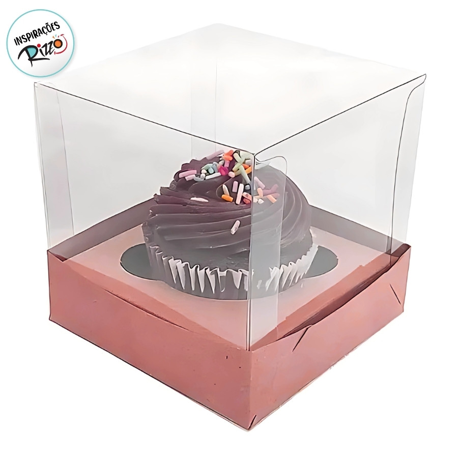 Detalhes do Caixa Para Mini Bolo G Pvc Base Vermelha Texturizada - 8x8x8cm - 10 unidades - Assk - Rizzo