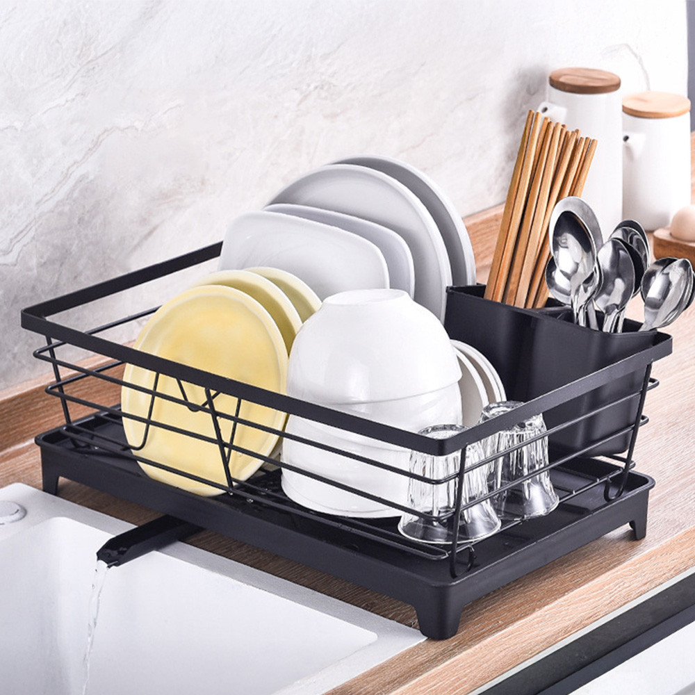 Escorredor de Louça Compacto Aço Inox C/ Porta-Talher DEEND em Oferta na Shopee