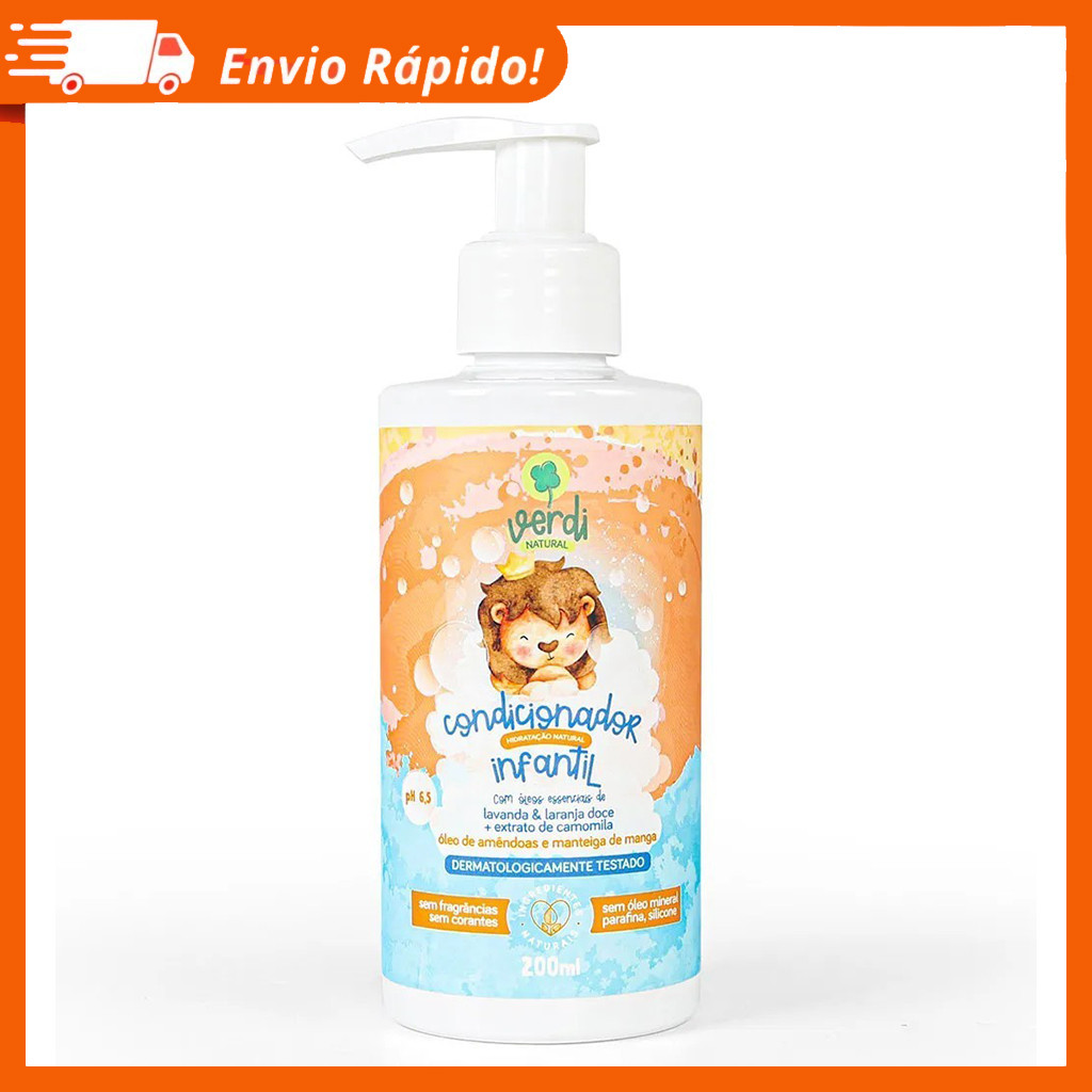 Condicionador Infantil de Lavanda e Laranja Doce e Extrato de Camomila - Verdi Natural em Oferta na Shopee