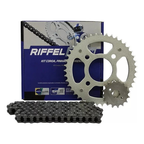 Kit Relação Tração Transmissão INTRUDER 125 2012 à 2017 Original Riffel