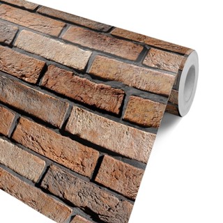 Papel de Parede Adesivo Tijolinho Realista em Marrom para Cozinha, Churrasqueira, Sala ou Quarto em Oferta na Shopee