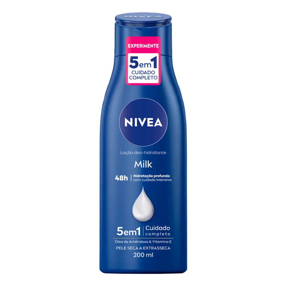 Loção Hidratante Nivea Milk Hidratação Profunda 200ml