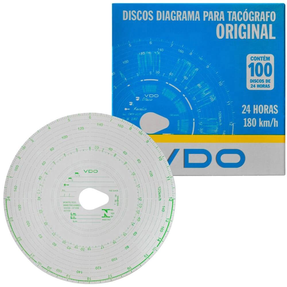 Disco Diagrama Tacógrafo Diário 180km 24h 100 Unidades VDO em Oferta na Shopee