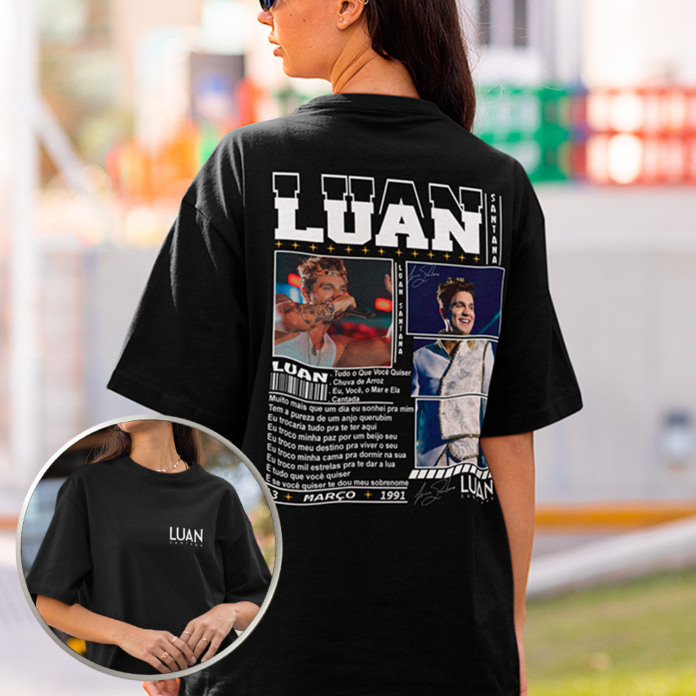 Camiseta Musica Luan Santana Biografia Camisa Exclusiva Algodão 30.1 Qualidade Premium Envio Rapido. 1 em Oferta na Shopee