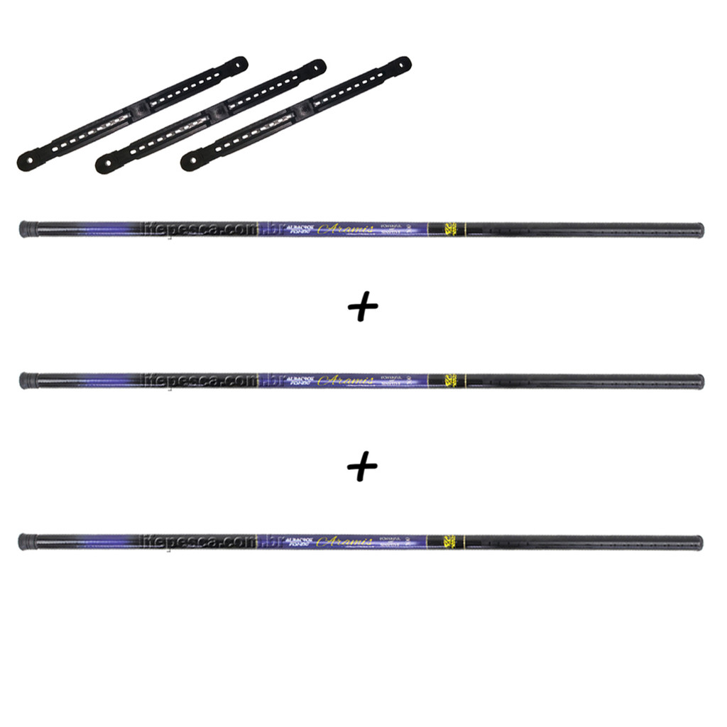 Kit 3 Varas Telescópicas Albatroz Fishing Aramis 3 Medidas Menores - 22% Carbono