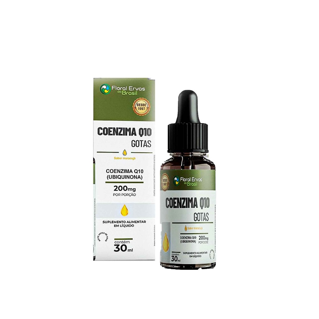 Coenzima Q10 200mg Líquida 30ml maracujá Floral Ervas do Brasil em Oferta na Shopee