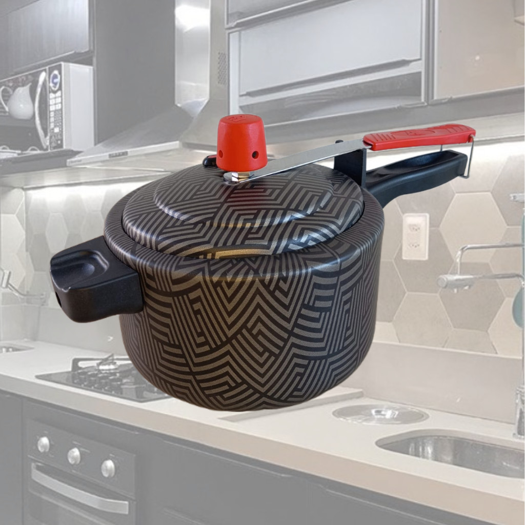 Panela de Pressão 2,5L Antiaderente Com Inmetro Garantia 1 Ano  - Rápida, Segura e Pratica - Panela Alumínio em Oferta na Shopee