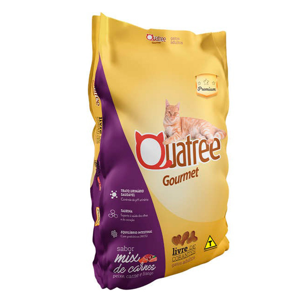 Ração Quatree Gourmet Gatos Adultos Mix De Carnes 1kg em Oferta na Shopee