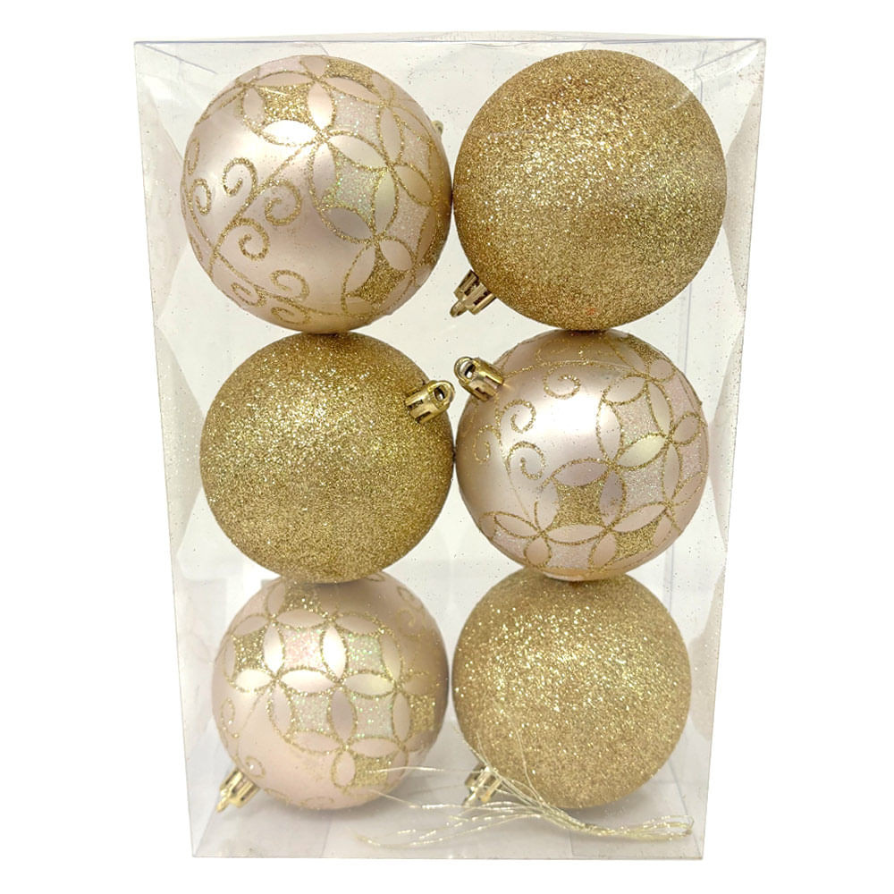Tubo Bola Natal Relevo 8cm c6 CV244459 Cazza Dr - Home & Living