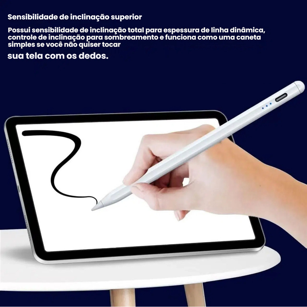 Caneta Touch Universal – Ponta Fina Alta Precisão, Sem Atraso e Uso Fácil para Tablet e Celular