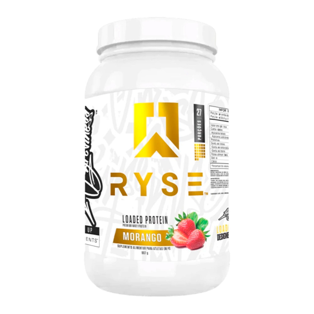 Whey Protein Loaded Protein 907g Pote Morango Ryse Supps