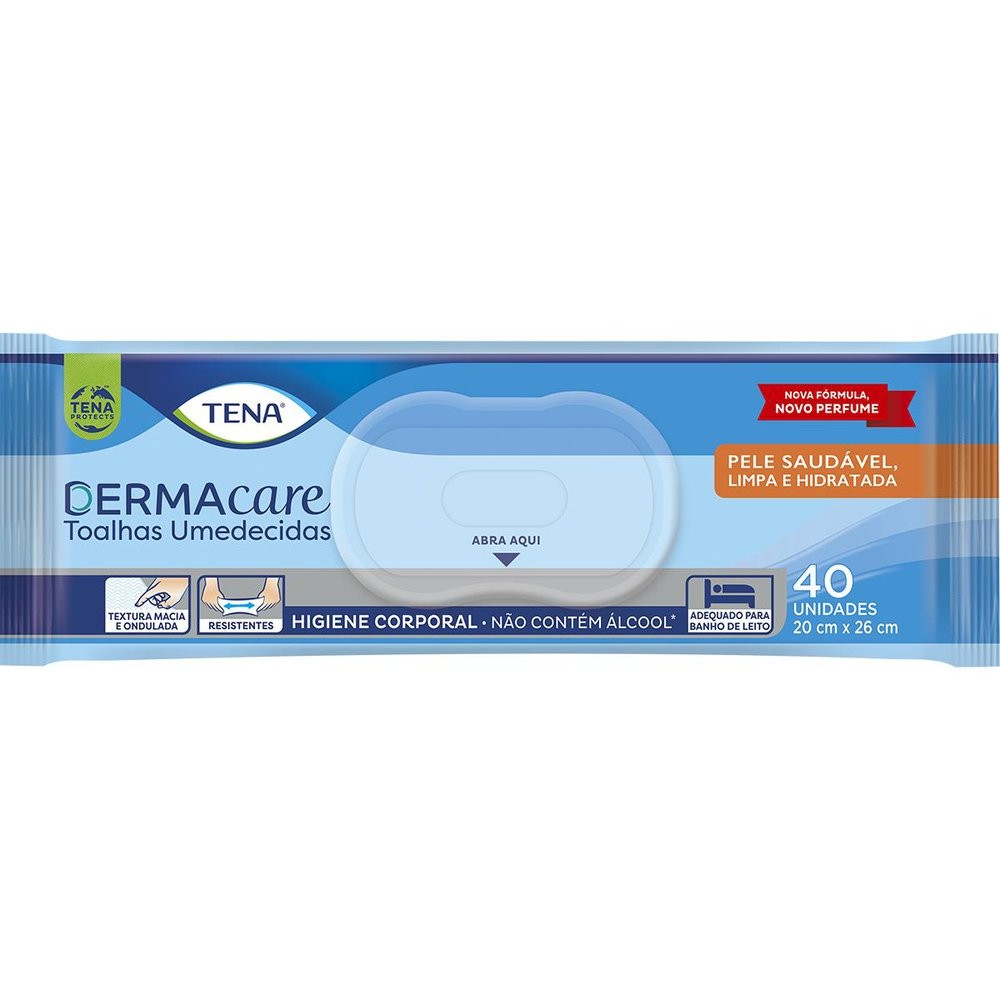 Toalhas Umedecidas Tena Dermacare 40 Unidades - Beauty