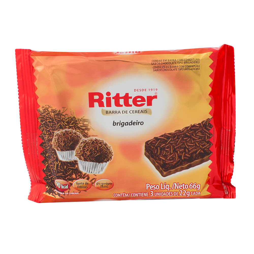 Barra de Cereais Ritter Brigadeiro com 3 Unidades de 22g cada - Food & Beverages