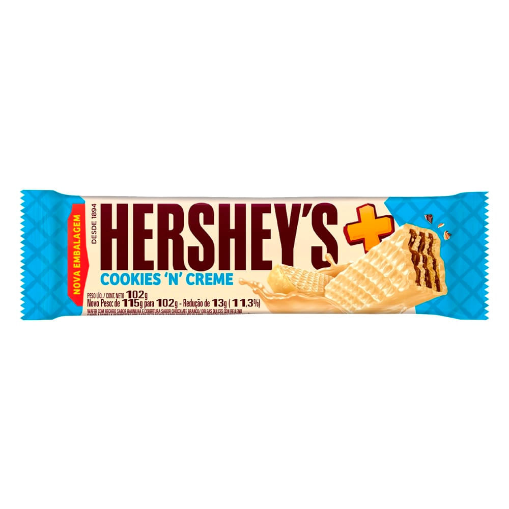 Chocolate Hershey's Mais Cookies'N'Creme 102g - Food & Beverages