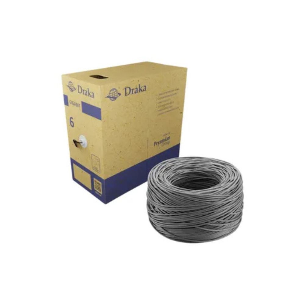 Cabo Lan Draka CAT6 UTP Cinza LSZH Prysmian