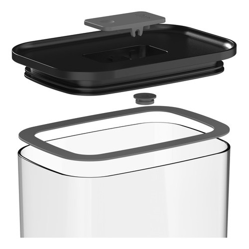 Pote Hermetico Retangular 1,5L Duo Lock Ou Dupla Vedacao Empilhavel Organizador Mantimentos Despensa Cozinha