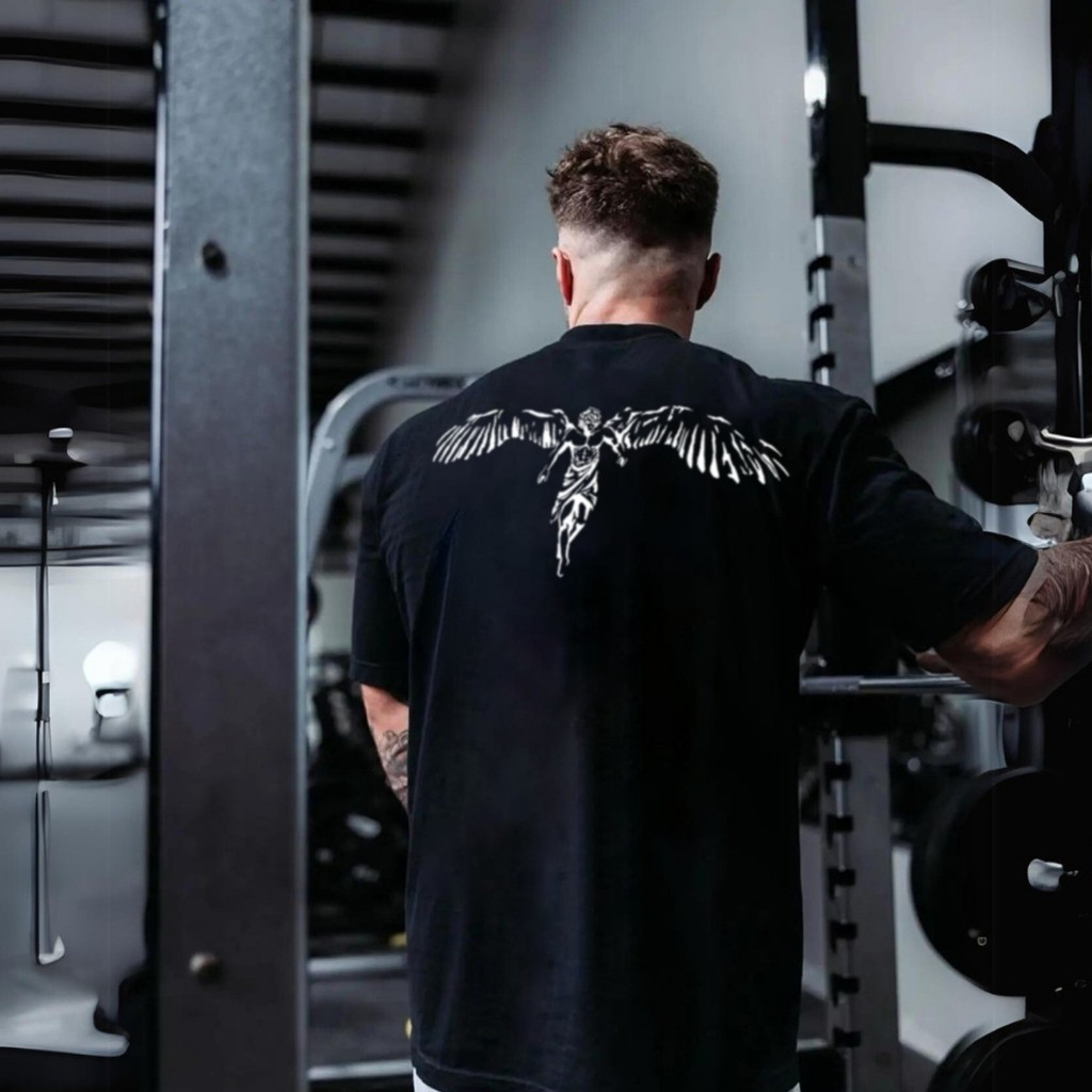 [Camiseta Premium em Algodão Puro]GXG Camiseta Algodão Oversized Streetwear Treino Bulking Naruto Estilo De Rua Academia