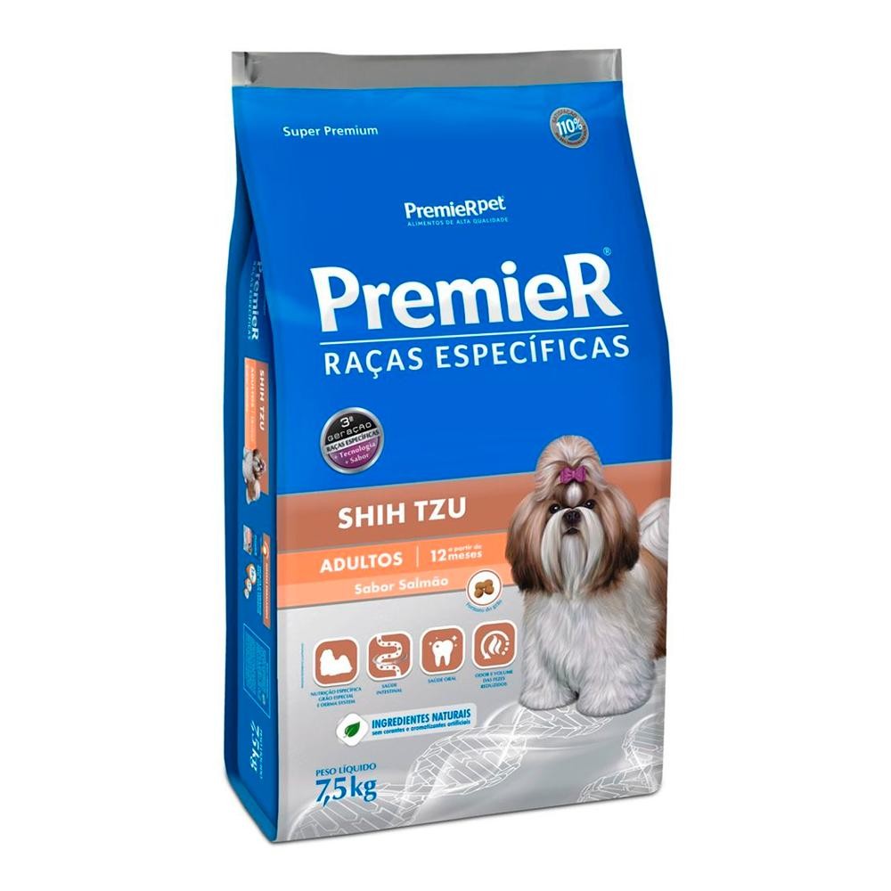 Ração Premier Cães Raças Específicas Shih Tzu Salmão 7,5Kg