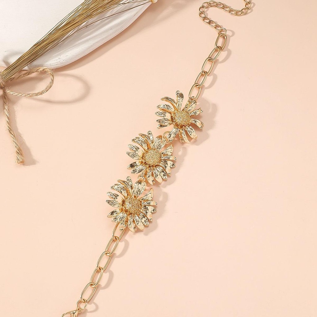 Pulseira de design versátil de personalidade com temperamento de girassol e toranja dourada mais vendida