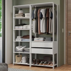 Guarda-Roupa Closet Modulado 2 Gavetas 129 cm Branco Valencia Madesa