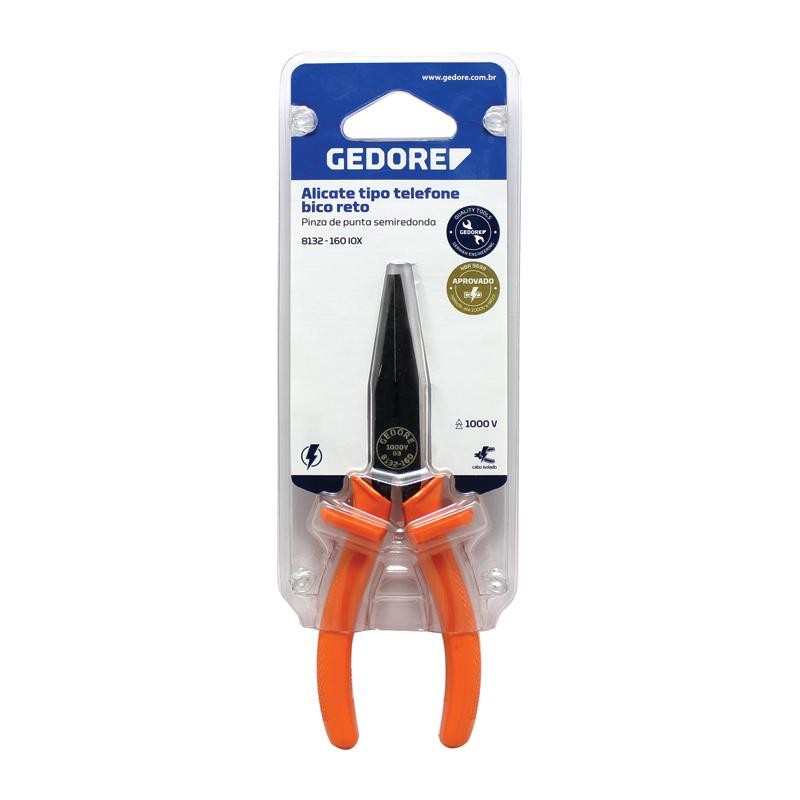 Alicate Gedore Bico Fino Meia Cana 8132 em Oferta na Shopee