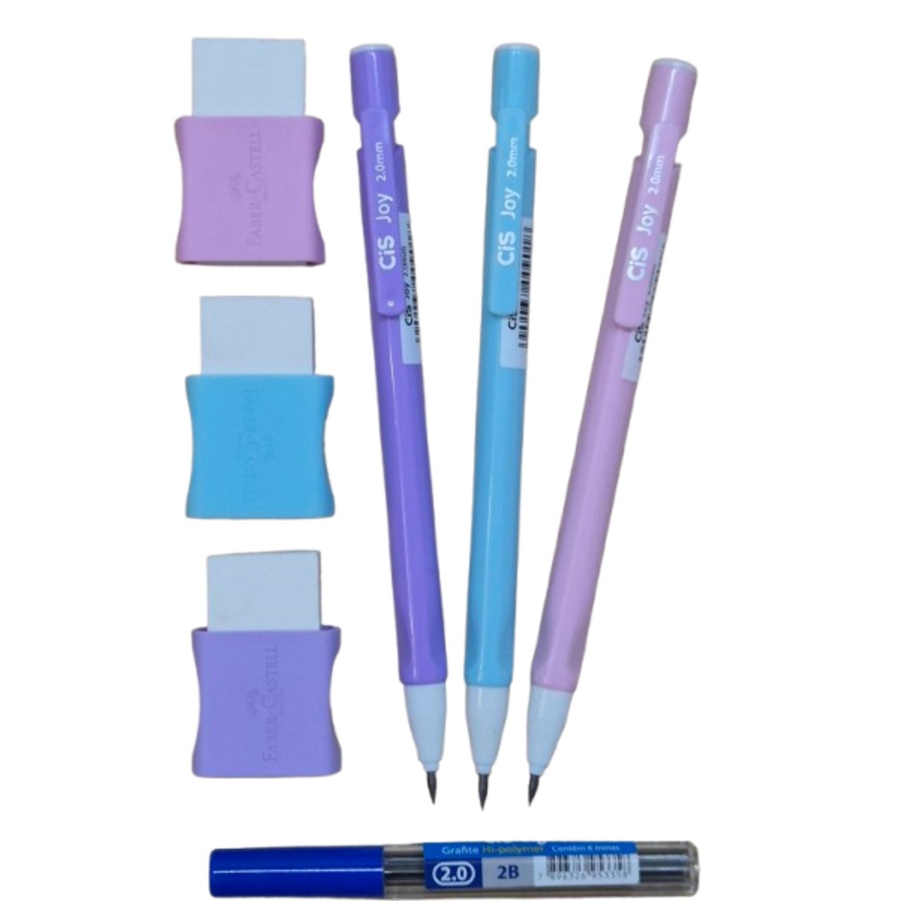 Kit Lapiseira Joy 2.0mm + Borracha TK + Grafite 2.0mm