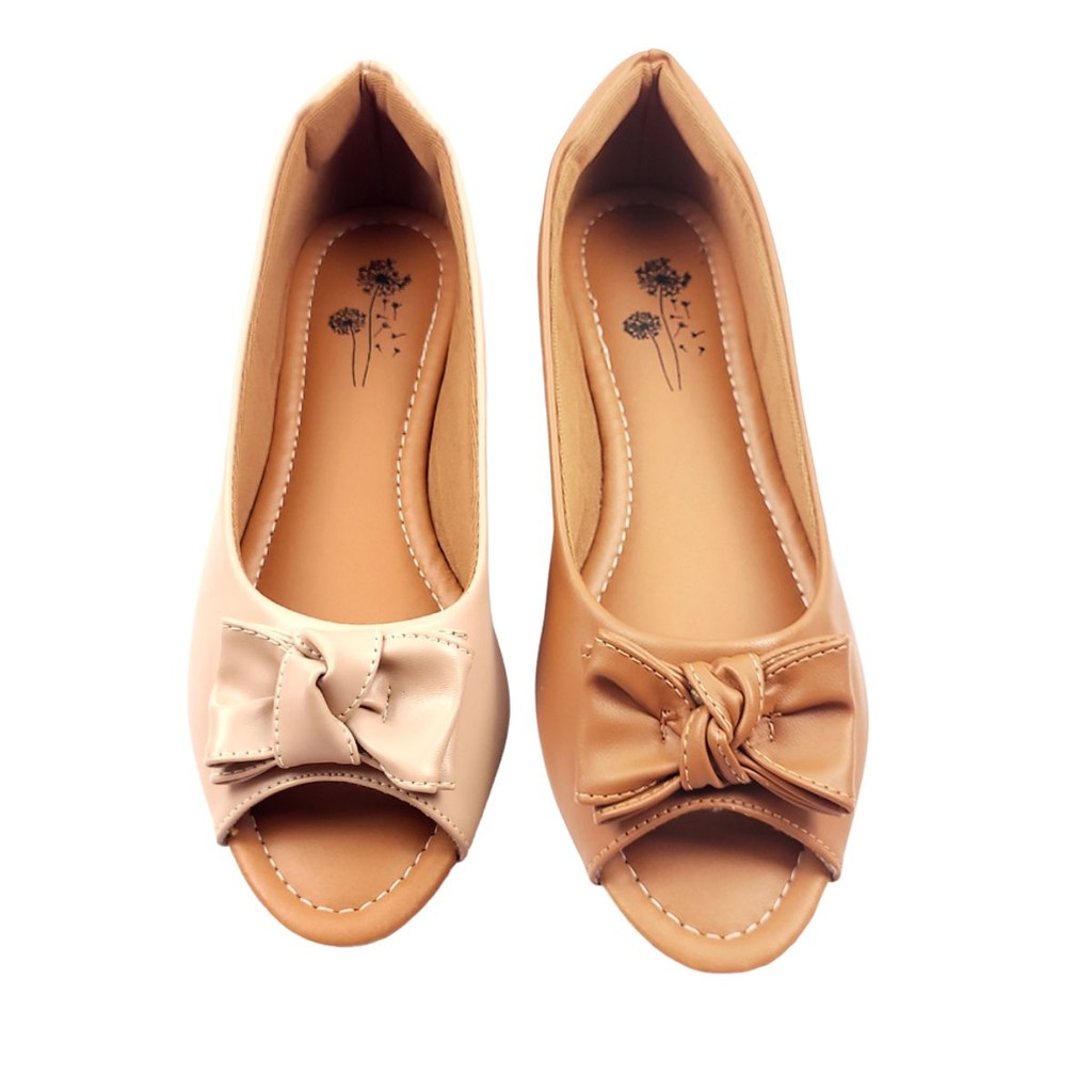 Kit 2 Calcados Feminino Peep Toe Confortavel Caramelo Nude Bege Mocassim Sandalia Moda Sapato Tenis Bota Rasteira Sapati
