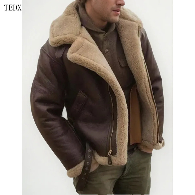 Jaqueta de Couro Masculina, Casaco de Pele Grossa Adequado para Ho GPKD em Oferta na Shopee