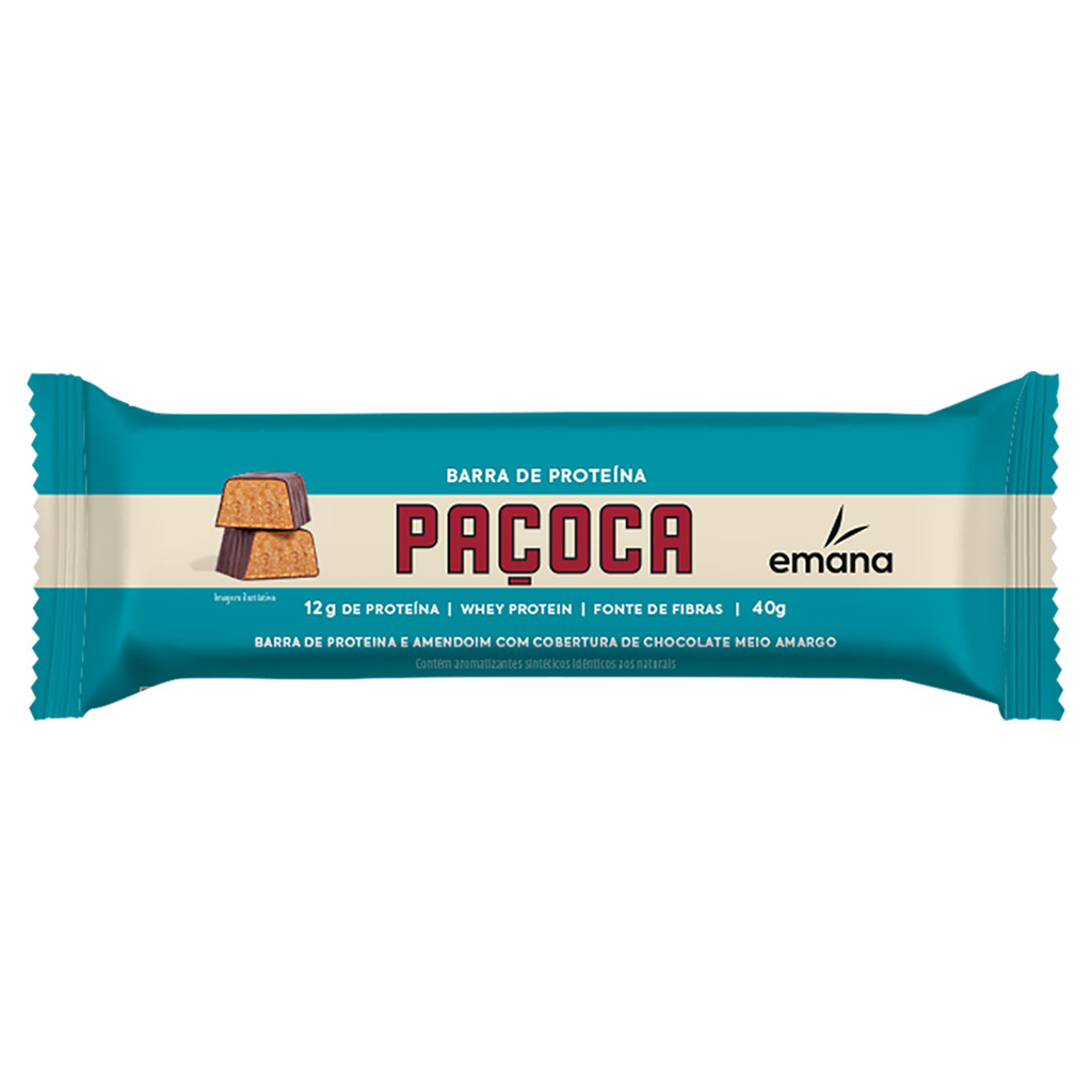 Barra de Proteína Emana (12g de Proteína) Sabor Paçoca - 40g