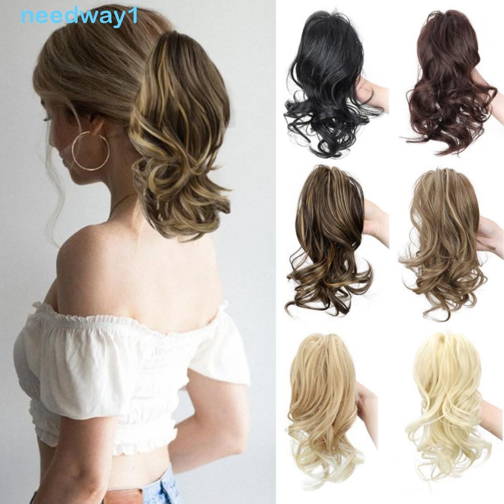 NEEDWAY Rabo De Cavalo Encaracolado Curto Ondulado , Clipe De 12 Polegadas Em Extensões De Com Garra , Peruca De Cauda N em Oferta na Shopee