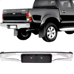 Parachoque Traseiro Hilux Srv 05 06 2007 2008 2009 2010 2011 2012 2013 2014 2015 Cromado Com Suporte
