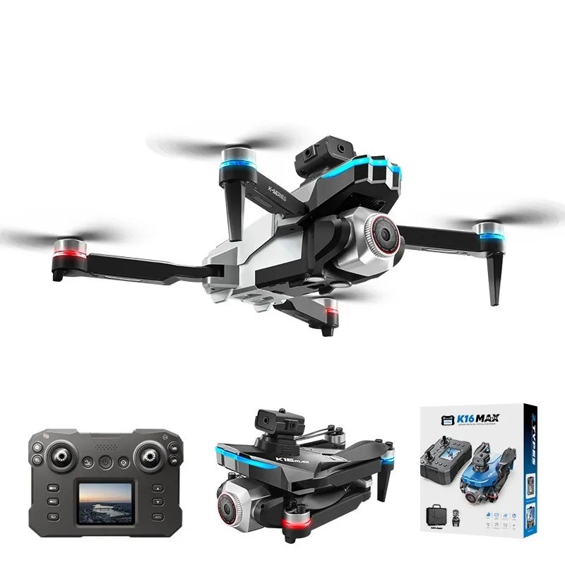 Drone K16 Max com Tela, Câmera Dupla HD Motor Brushless, 1 Bateria