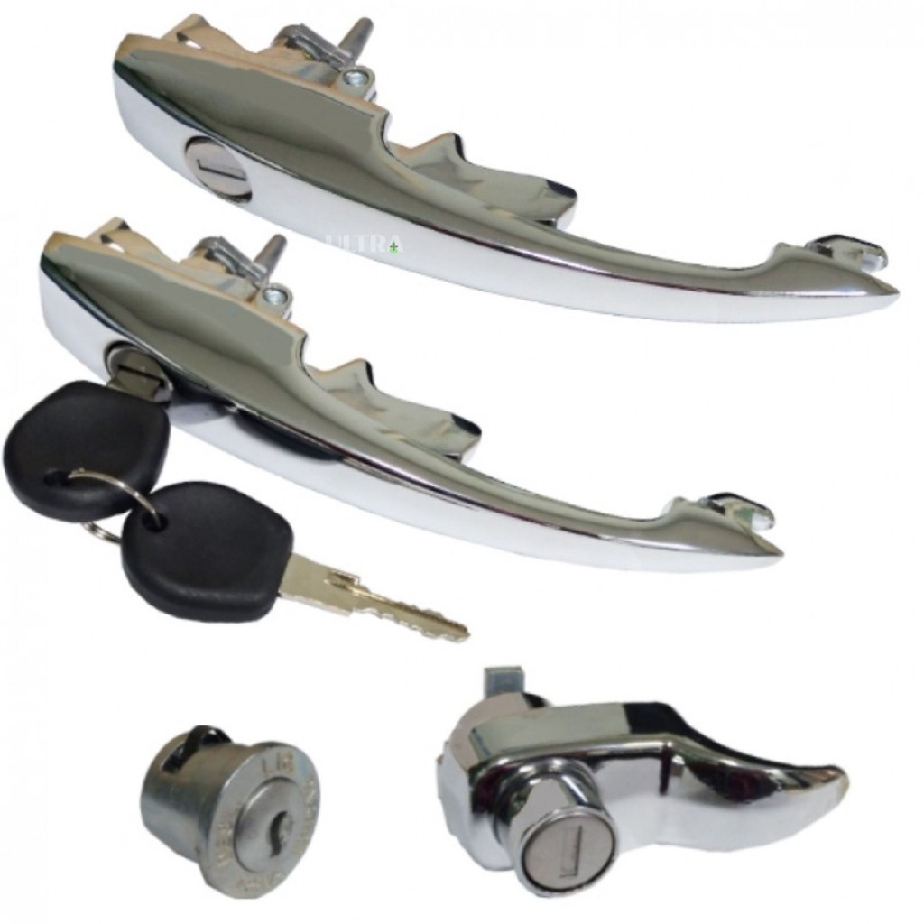 Kit Par Maçaneta Porta + Cilindro Ignição + Tampa Motor para VW Volkswagen Brasília / Variant II  (Atemis JG0138)